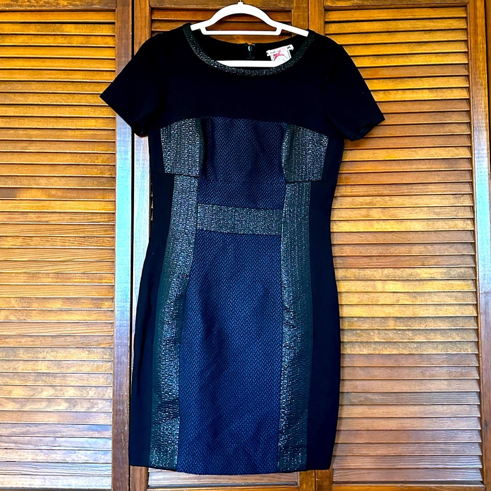 Yoana Baraschi for Anthropologie classic sheath dress in black and navy sz 6